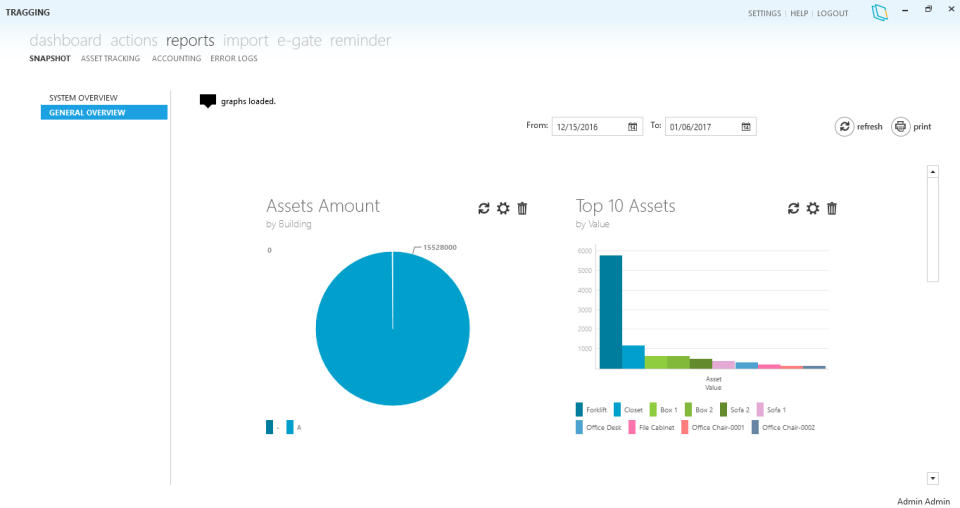 screenshot of Fixed Assets Tracking